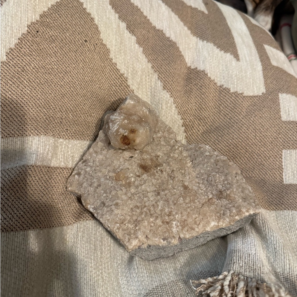 White/Clear Quartz Drusy Plate + Quartz Nodule